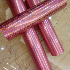 Pink Transfer Printing Hot Stamping Laser Foil for Silk